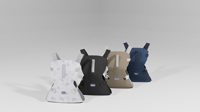 Wearable Chicco Easyfit baby carriers set of 4 variatons S Low-poly 3D model
