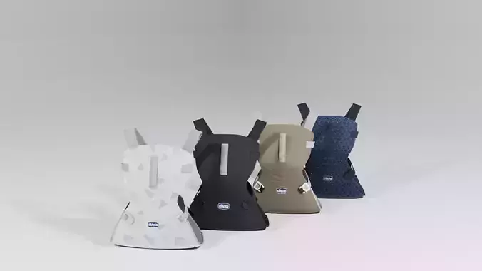 Wearable Chicco Easyfit baby carriers set of 4 variatons S Low-poly 3D model
