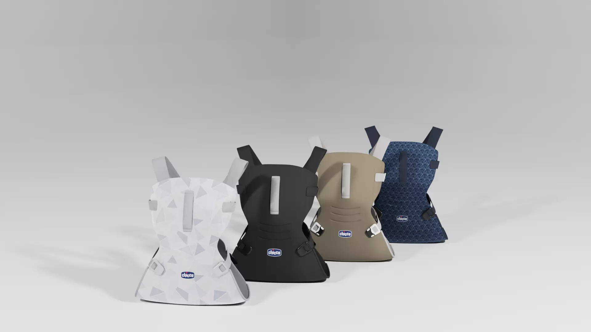 Wearable Chicco Easyfit baby carriers set of 4 variatons S Low-poly 3D model_0