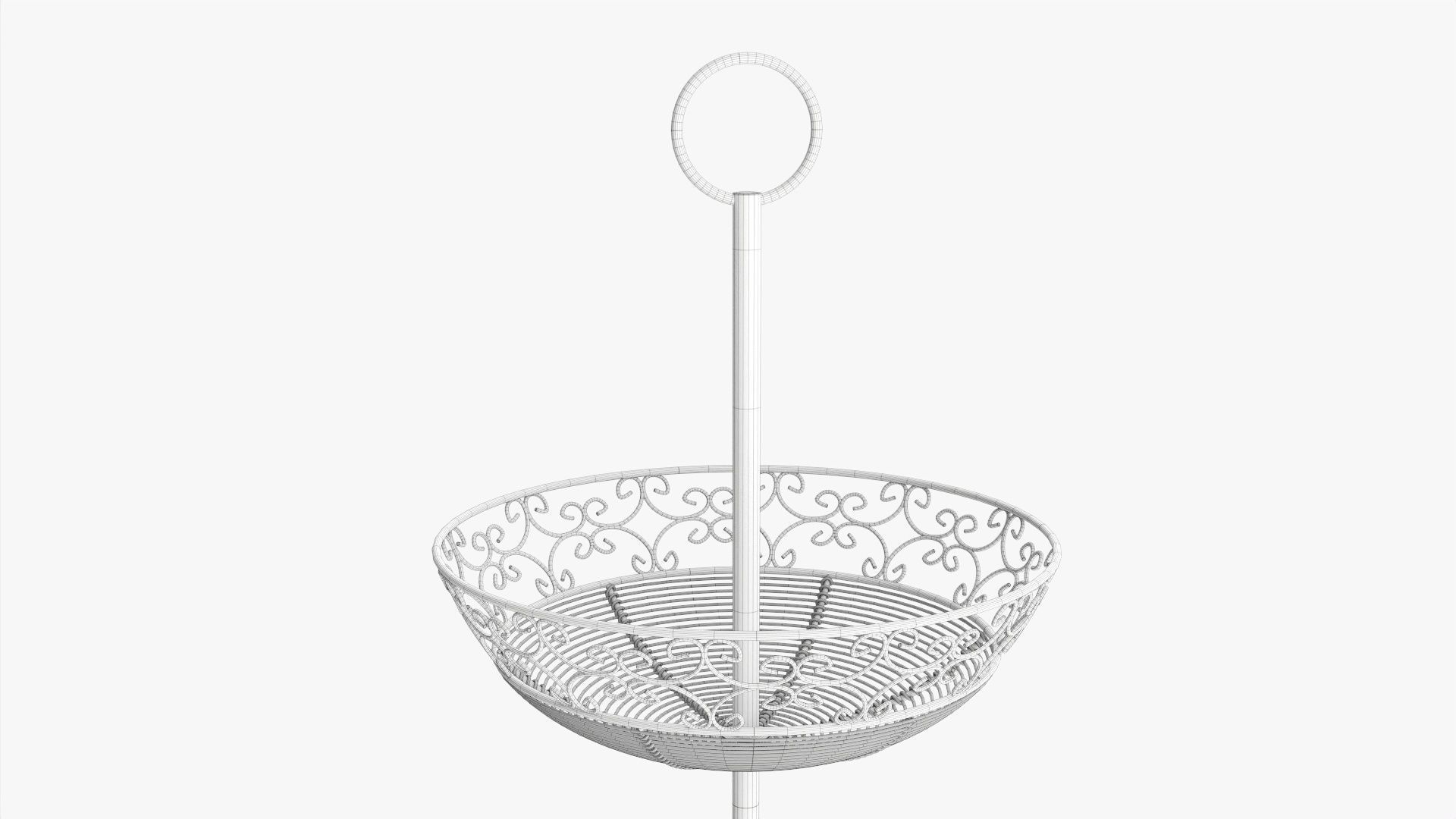 Three tier display basket with legs 3D model_8