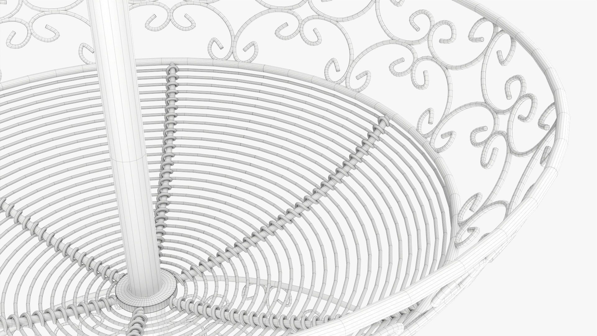 Three tier display basket with legs 3D model_9