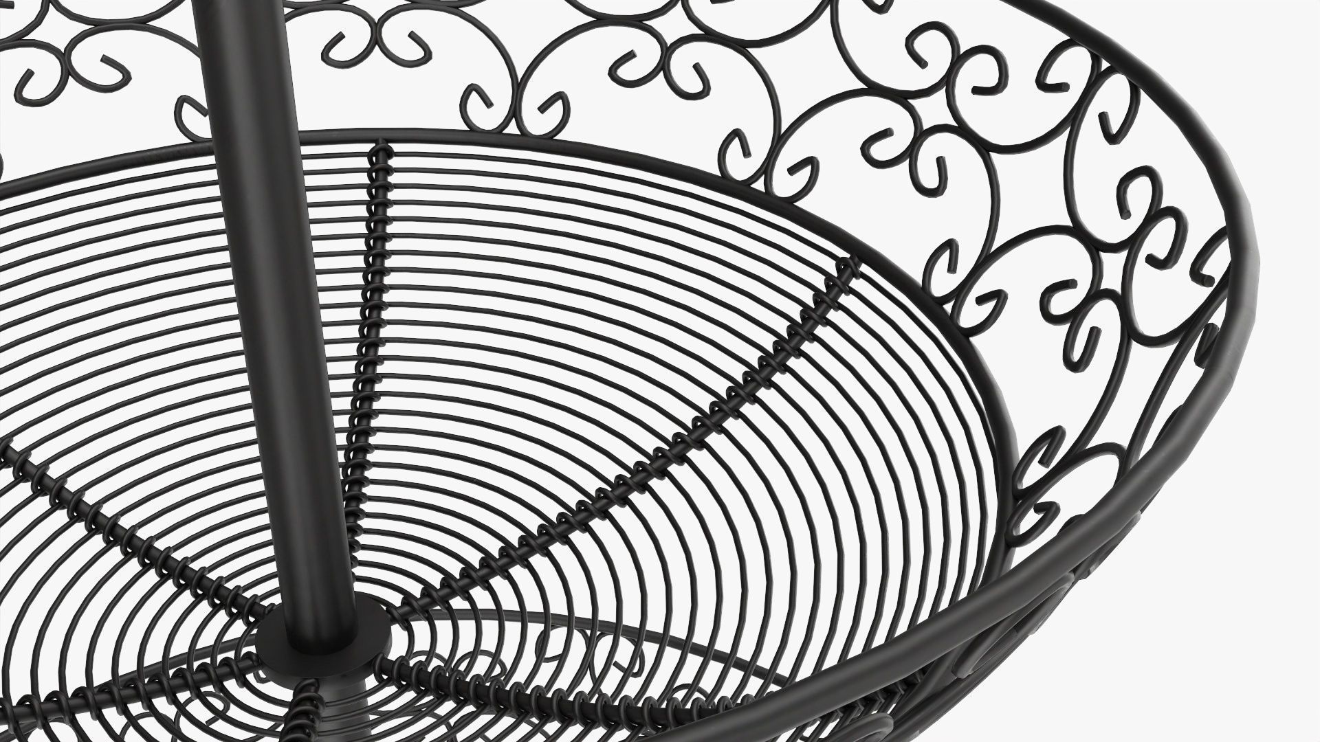 Three tier display basket with legs 3D model_2