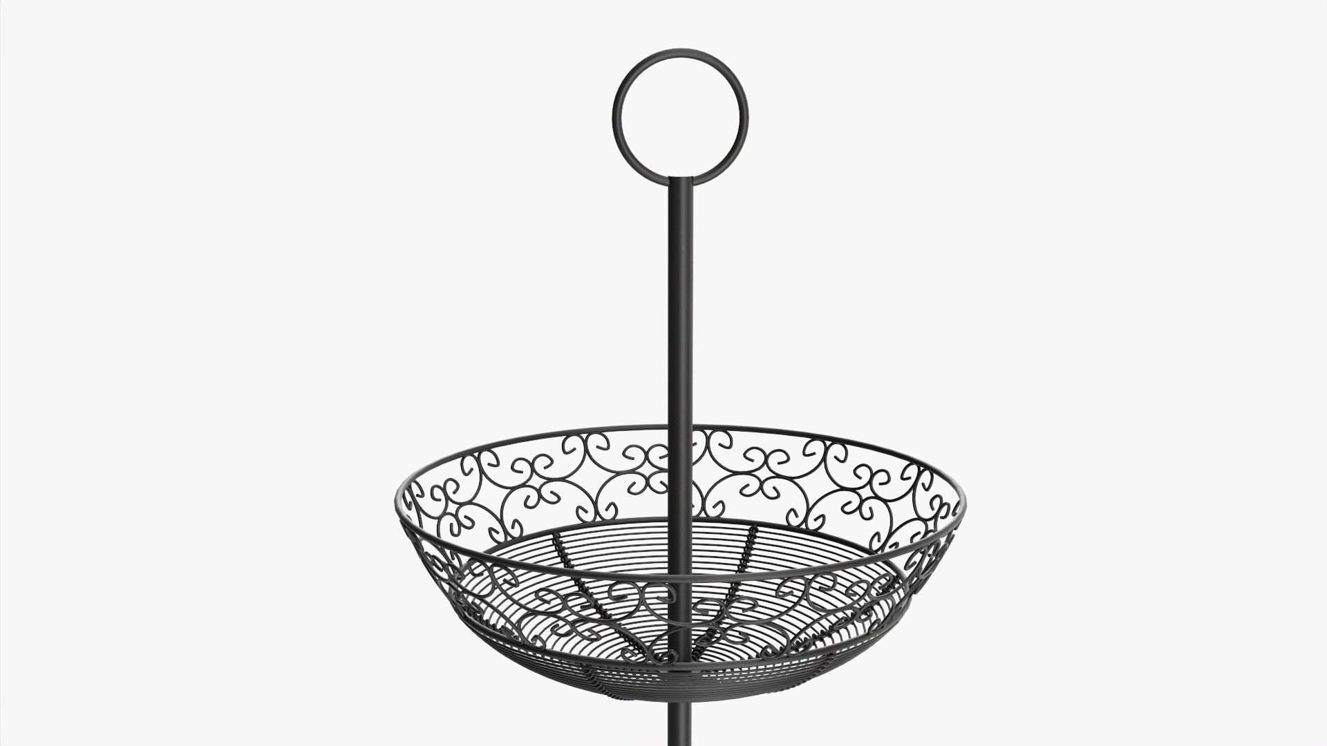 Three tier display basket with legs 3D model_1