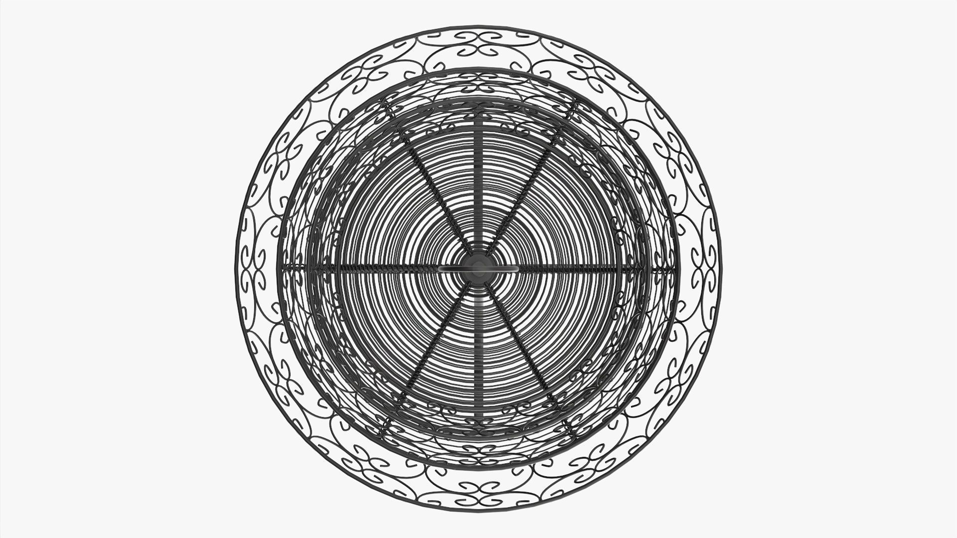 Three tier display basket with legs 3D model_6