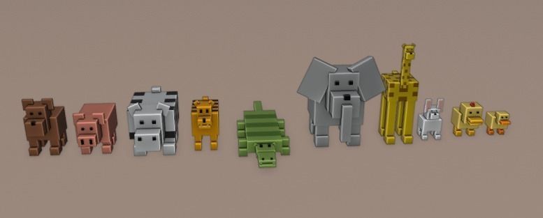 low poly animals animal pack Low-poly 3D model_2