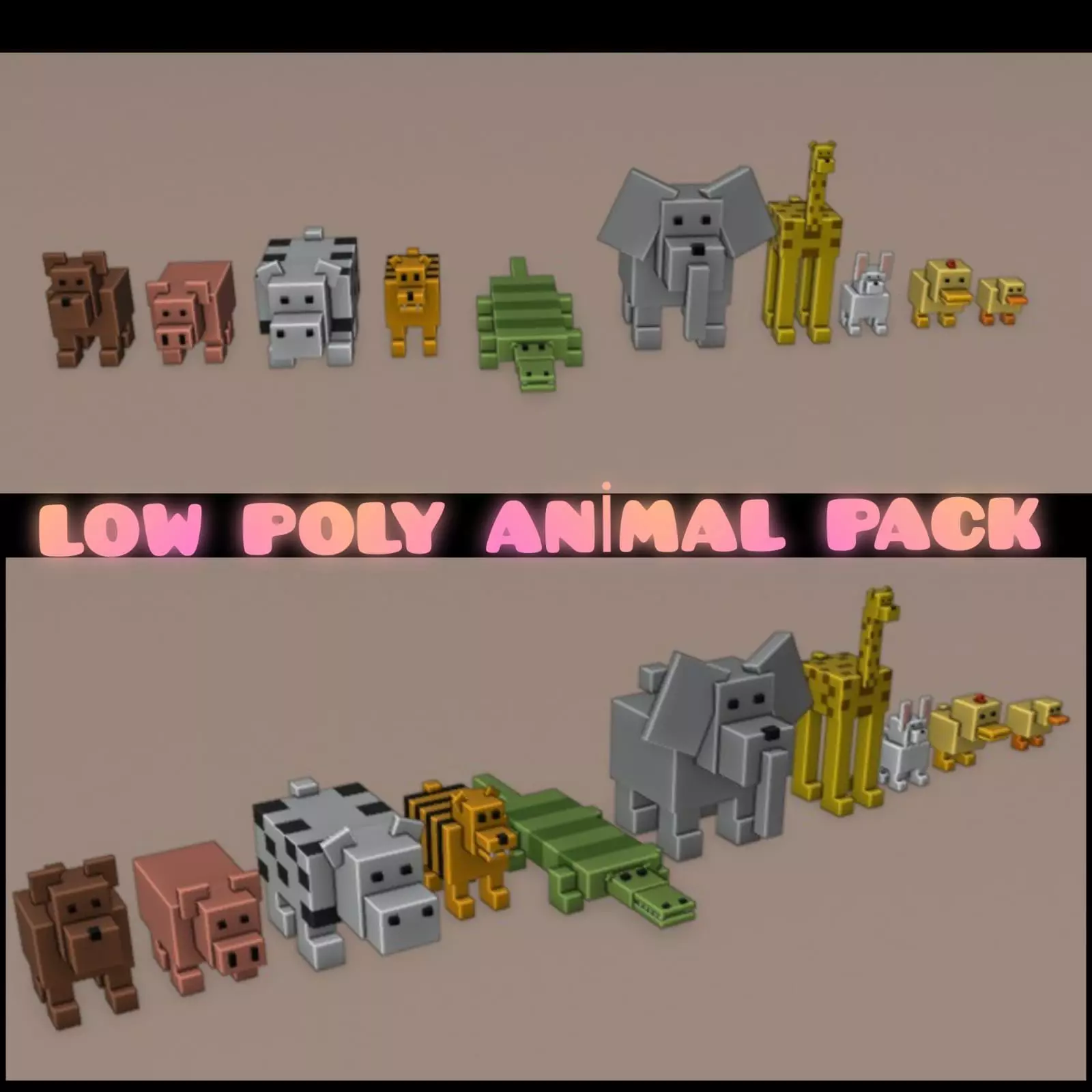 low poly animals animal pack Low-poly 3D model_0