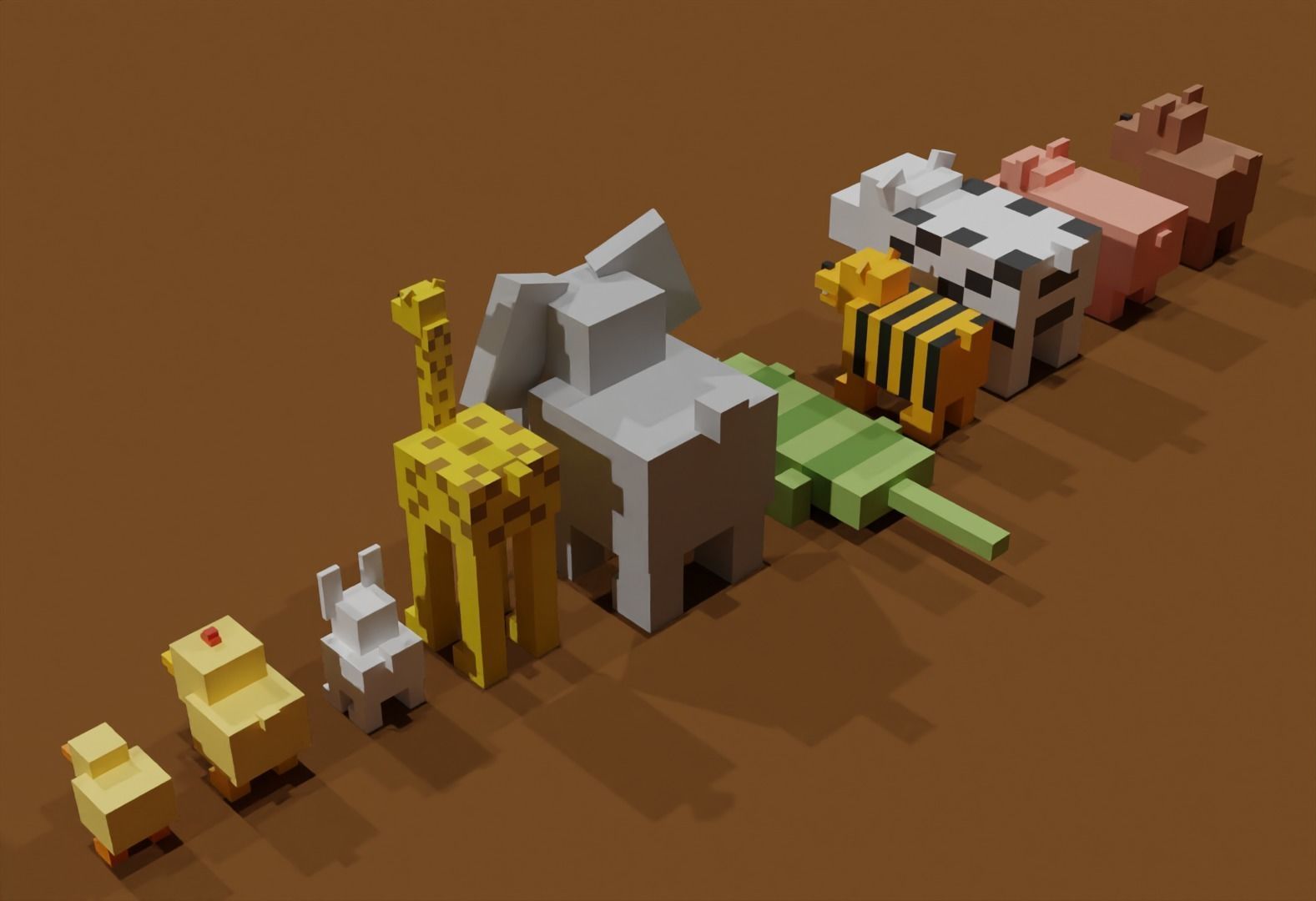 low poly animals animal pack Low-poly 3D model_6