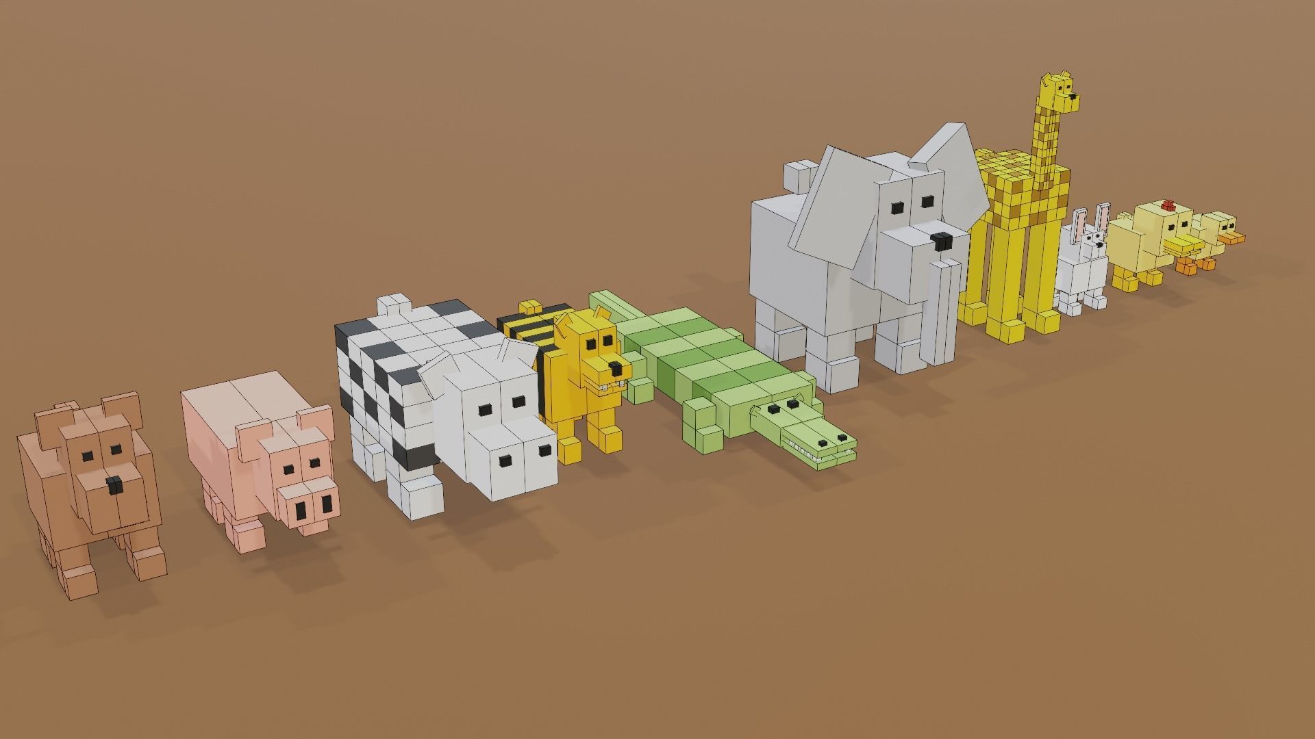 low poly animals animal pack Low-poly 3D model_9