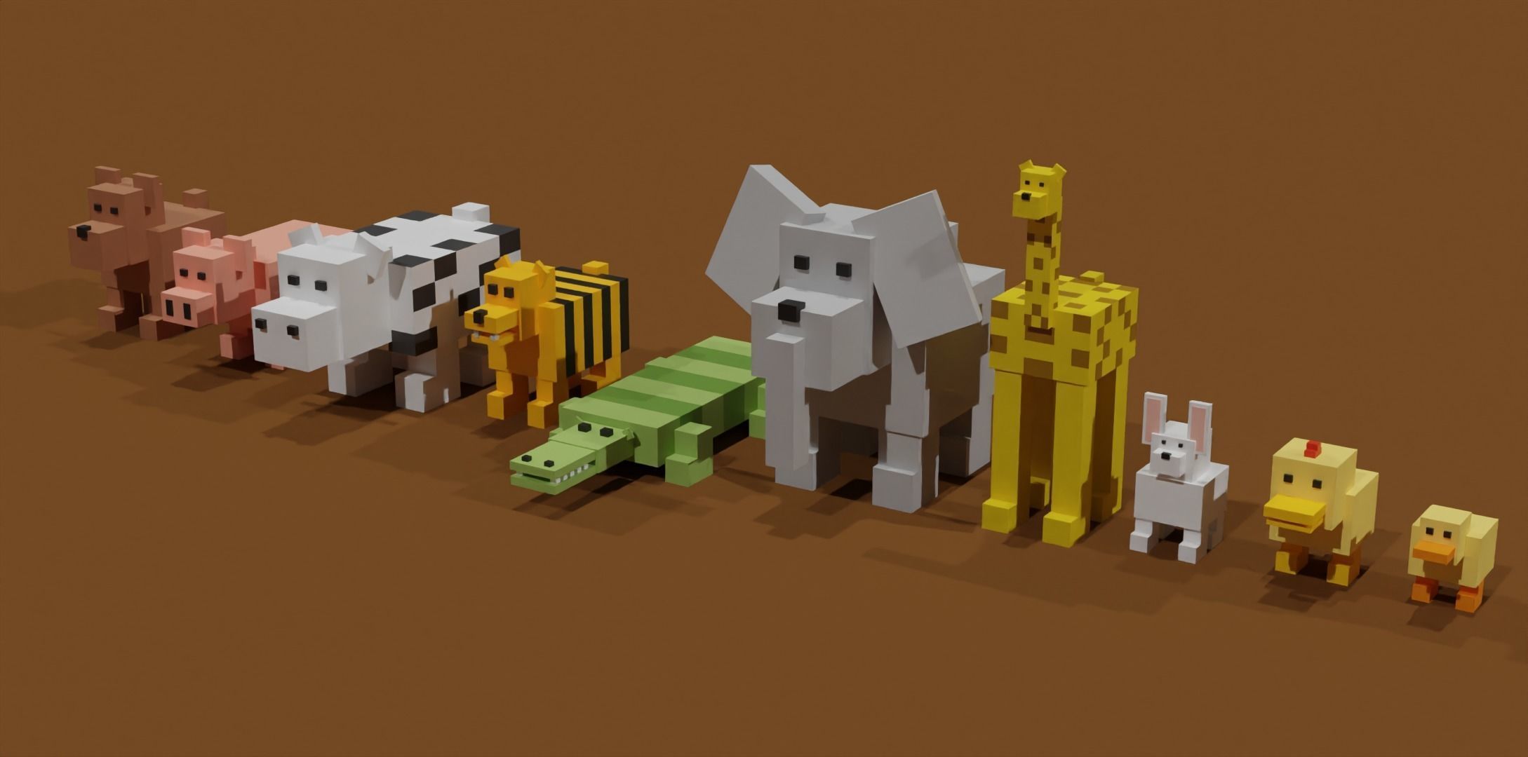 low poly animals animal pack Low-poly 3D model_4