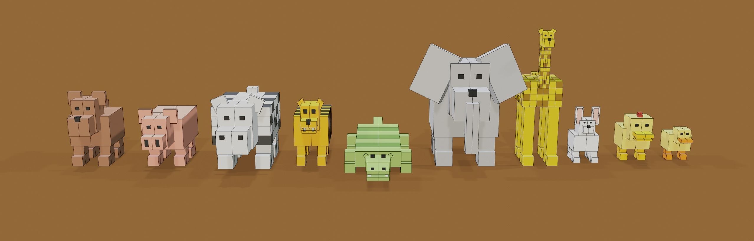 low poly animals animal pack Low-poly 3D model_13