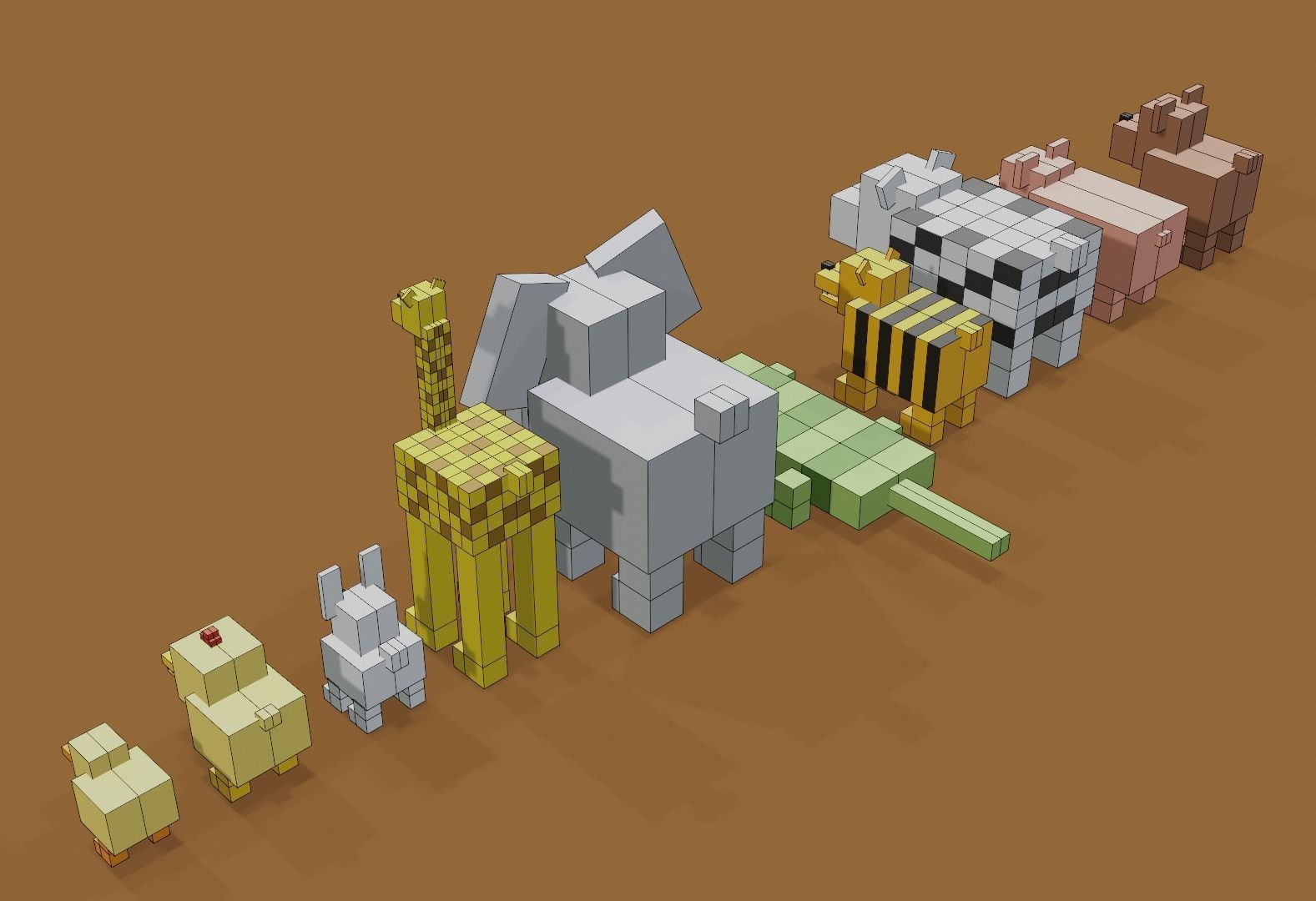 low poly animals animal pack Low-poly 3D model_12