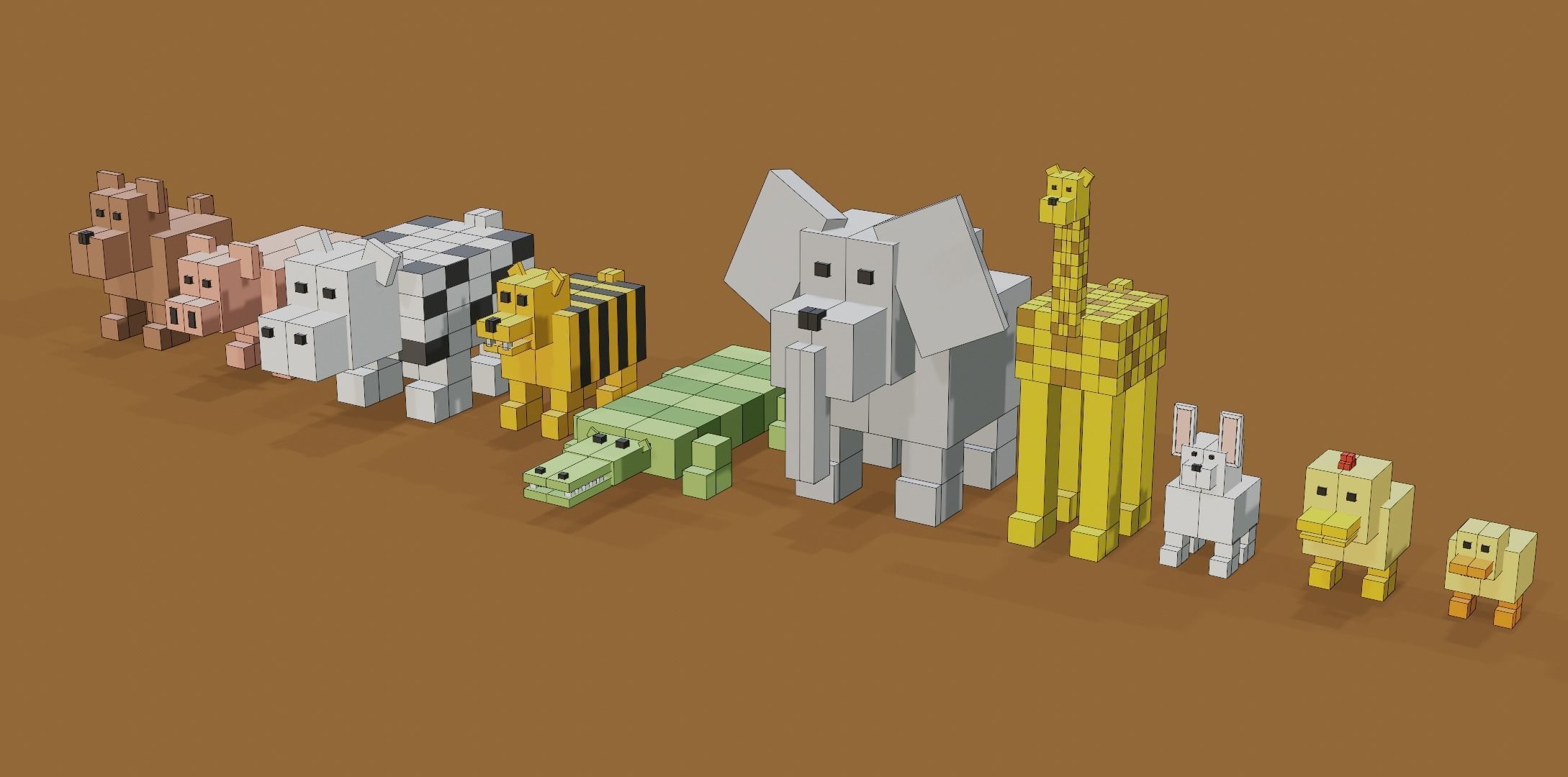 low poly animals animal pack Low-poly 3D model_10