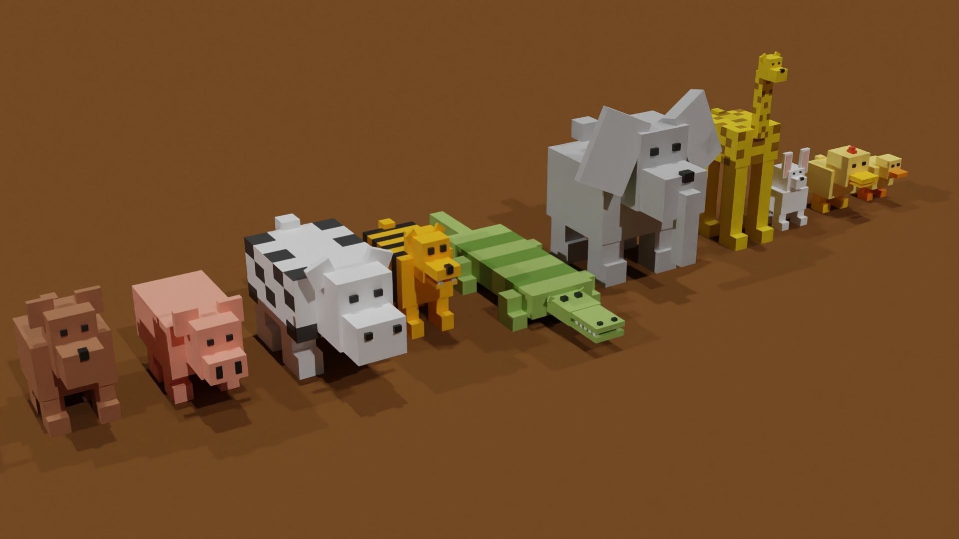 low poly animals animal pack Low-poly 3D model_3