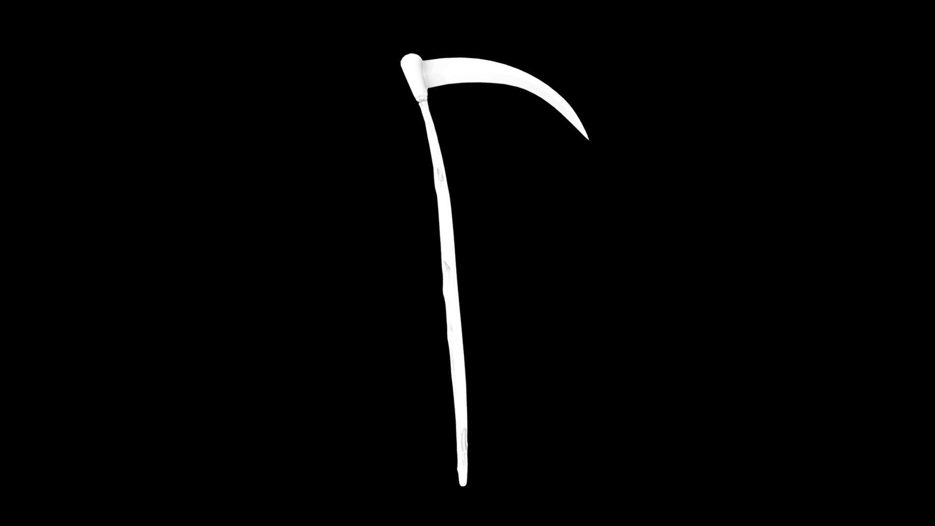 Sickle covered in blood Low-poly 3D model_2