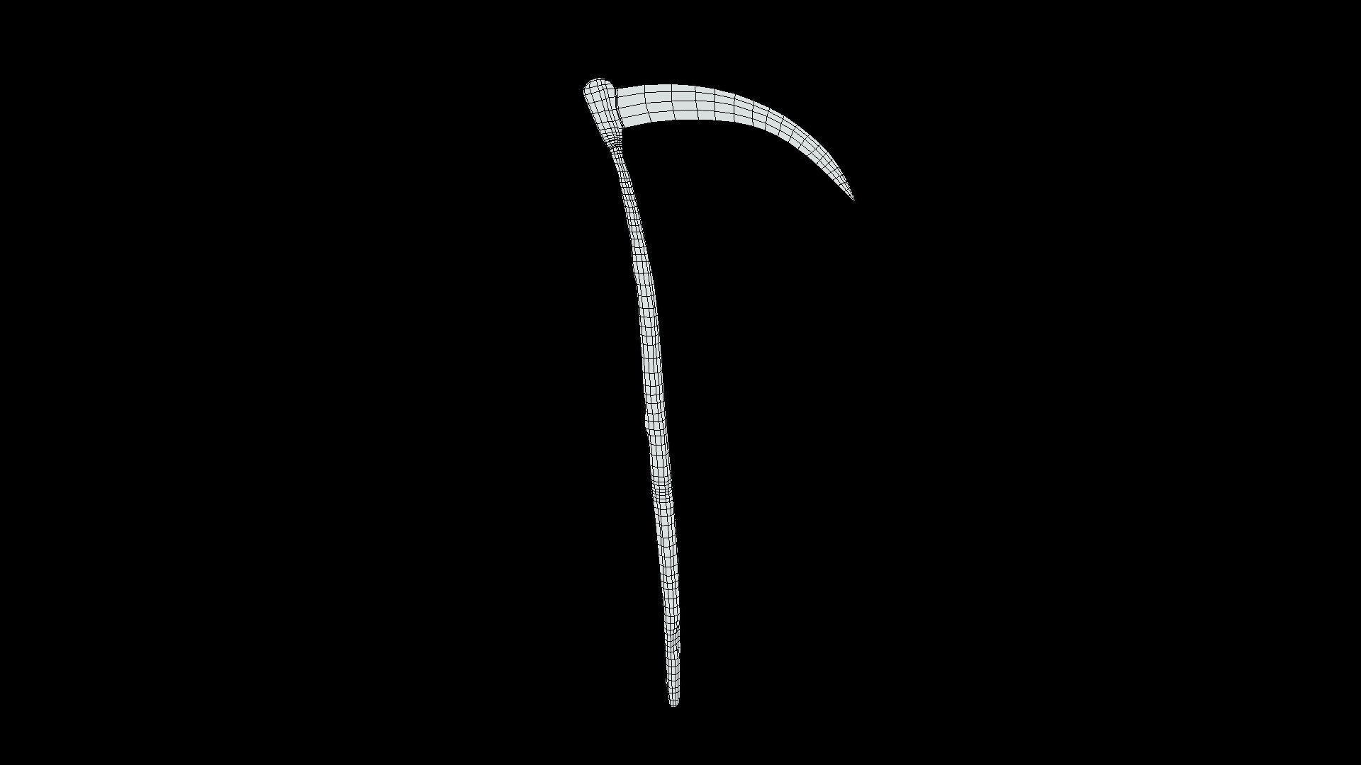 Sickle covered in blood Low-poly 3D model_5