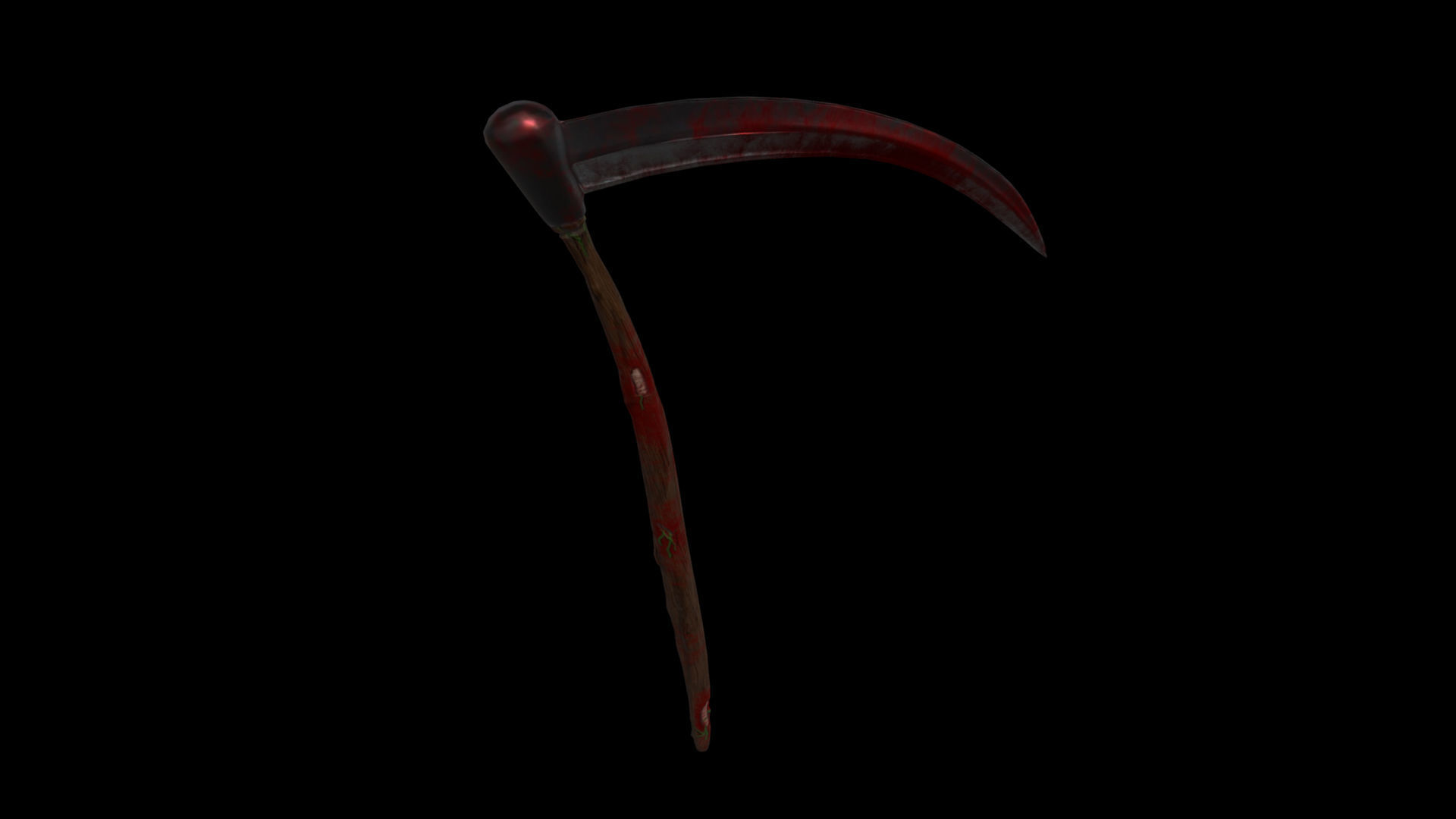 Sickle covered in blood Low-poly 3D model_7