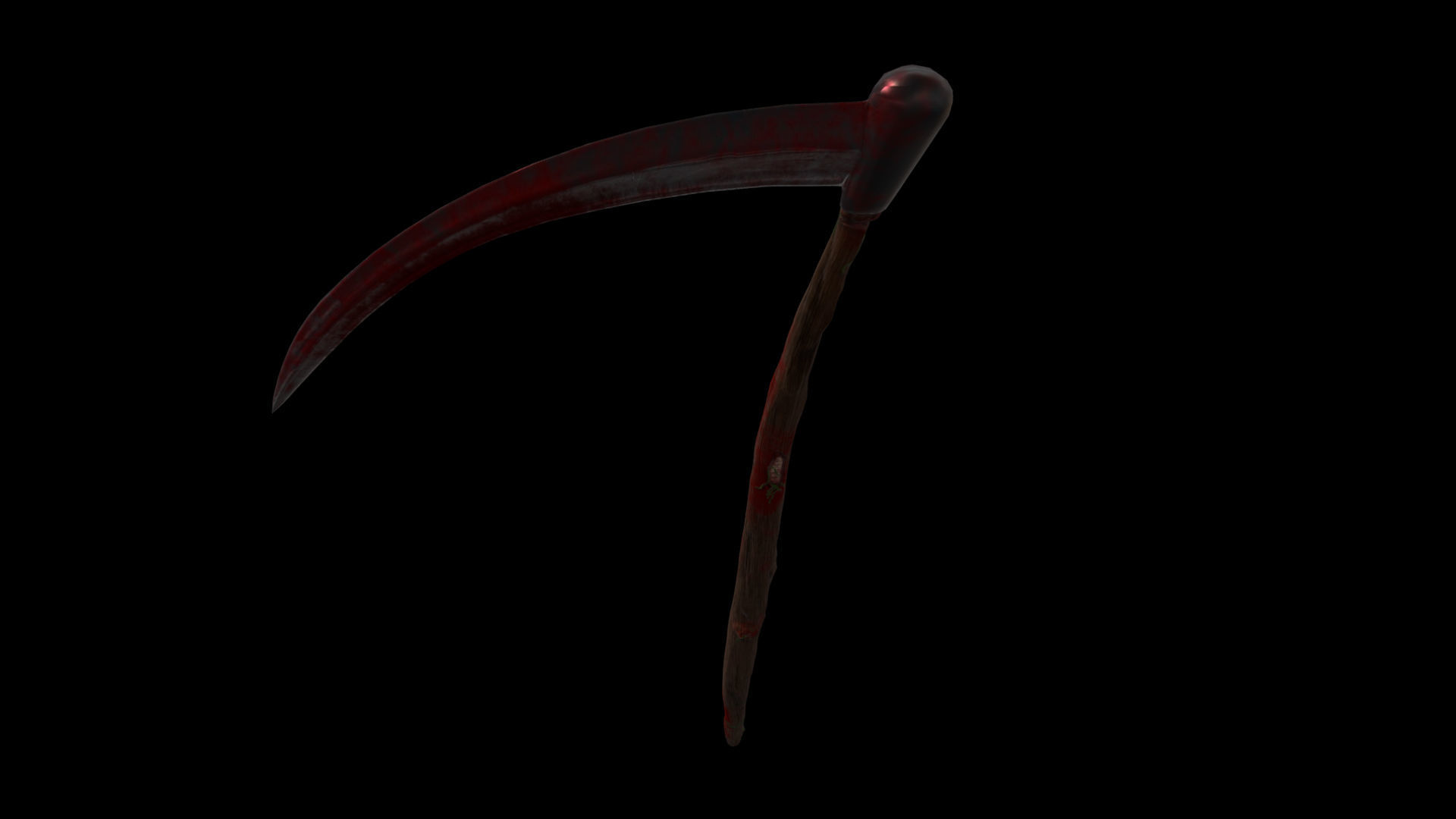 Sickle covered in blood Low-poly 3D model_8