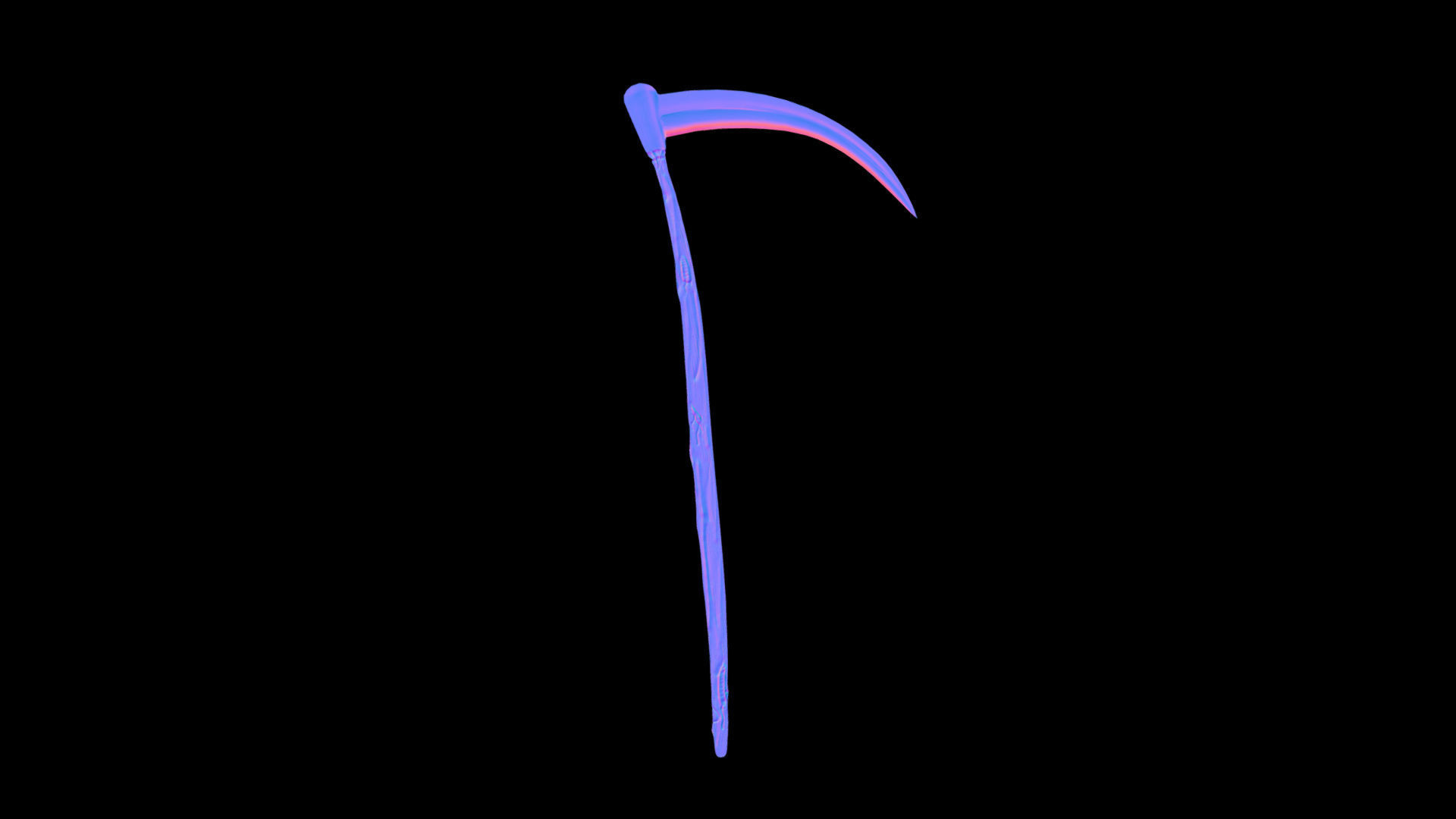 Sickle covered in blood Low-poly 3D model_3