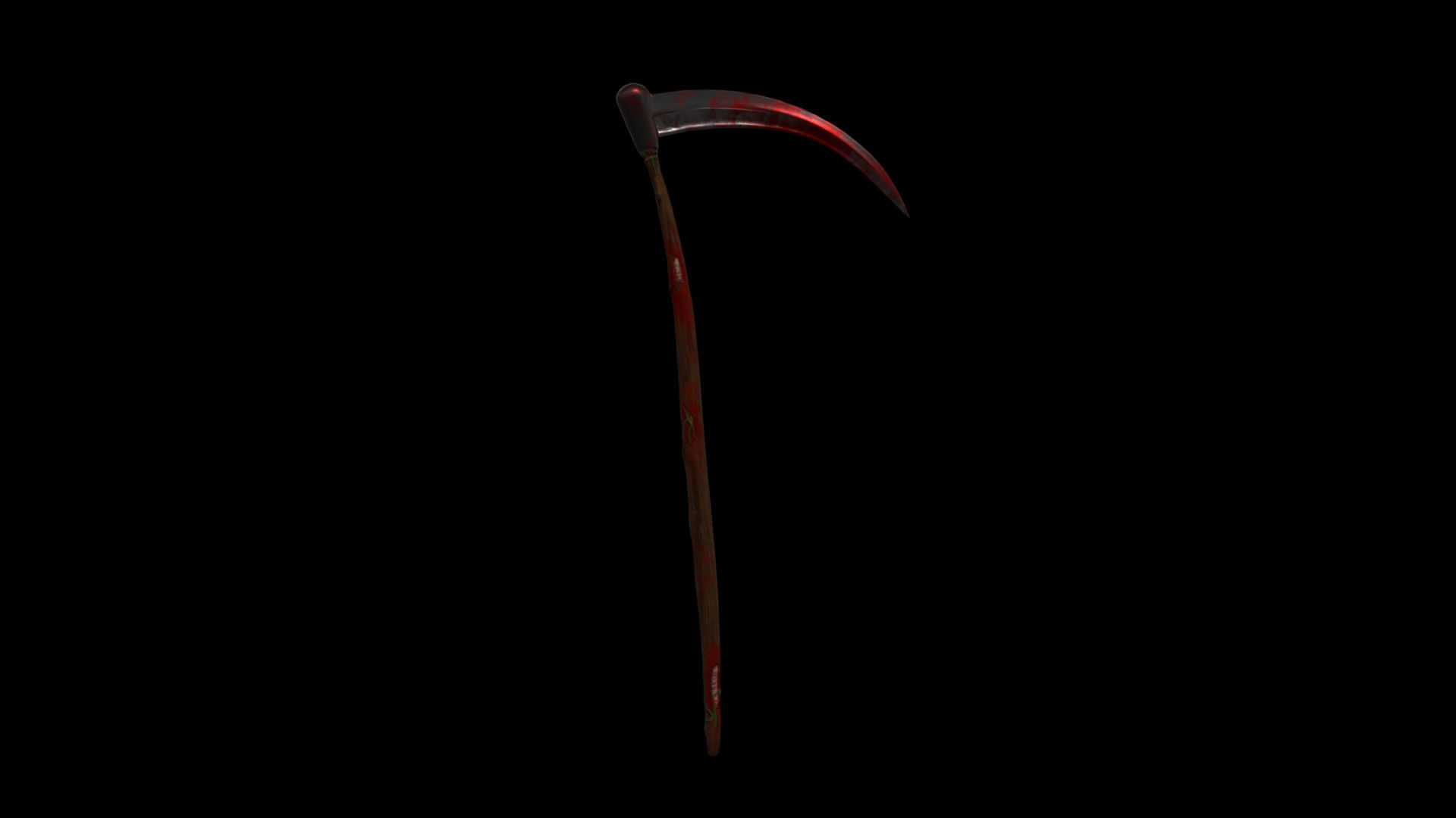 Sickle covered in blood Low-poly 3D model_1