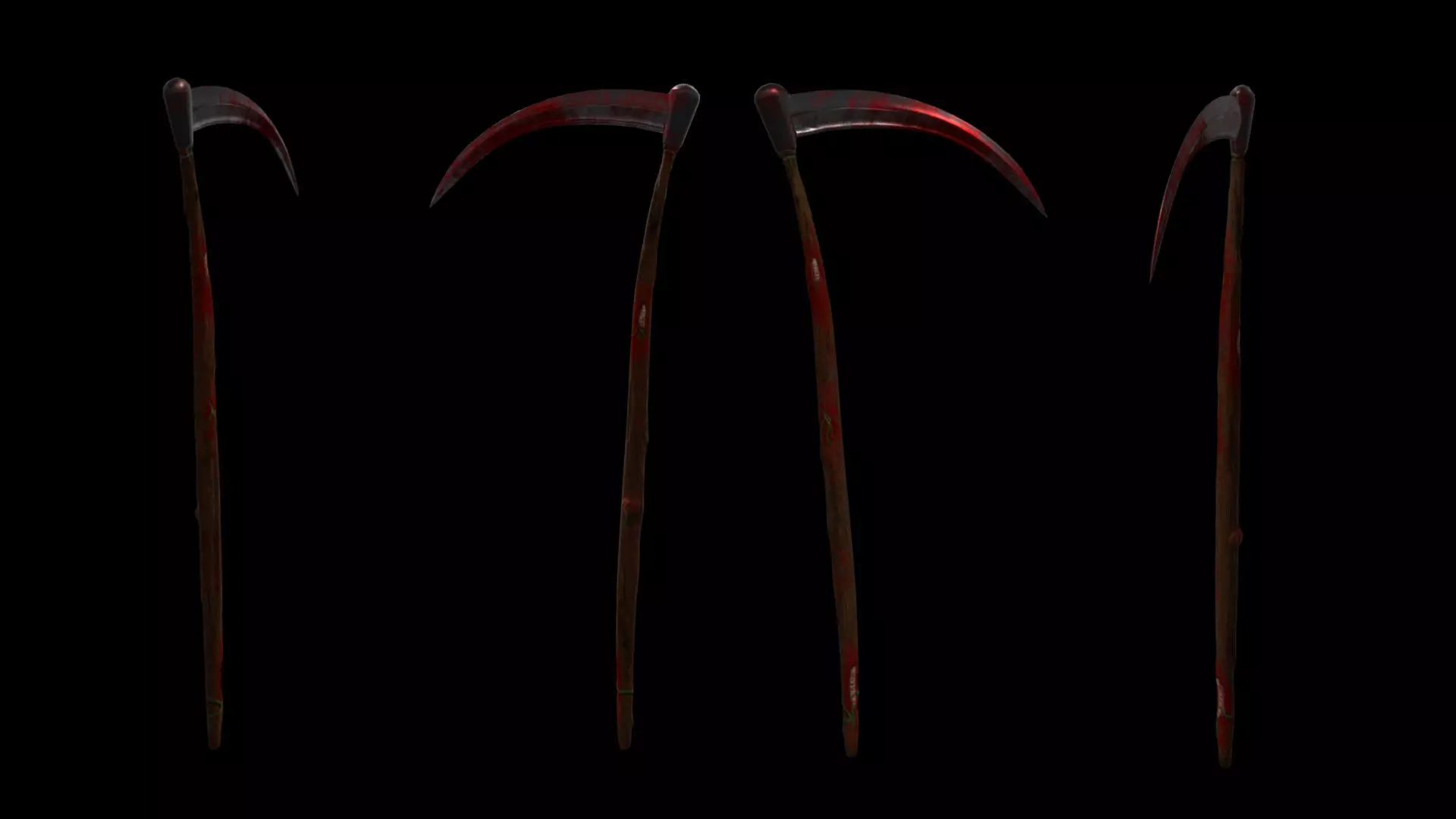 Sickle covered in blood Low-poly 3D model_0