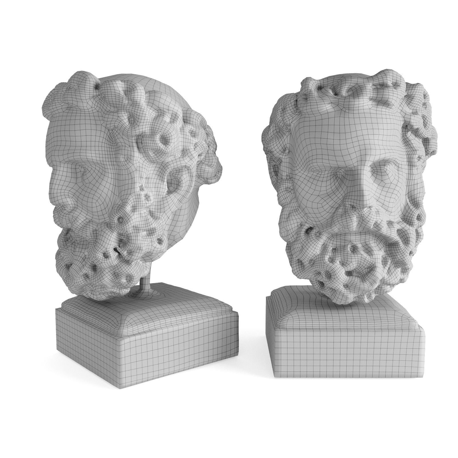 Head of philosopher sculpture 3D model_4