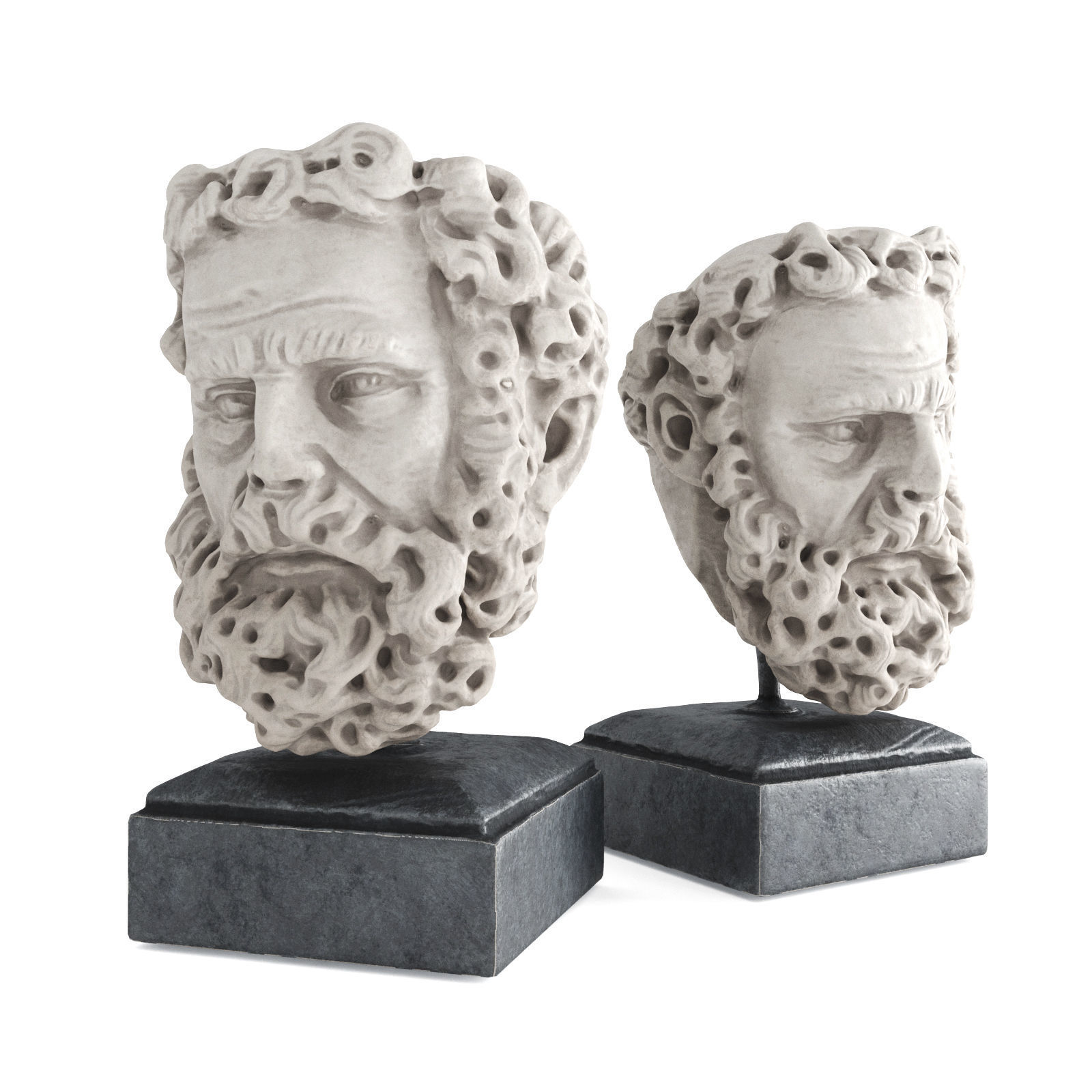 Head of philosopher sculpture 3D model_2