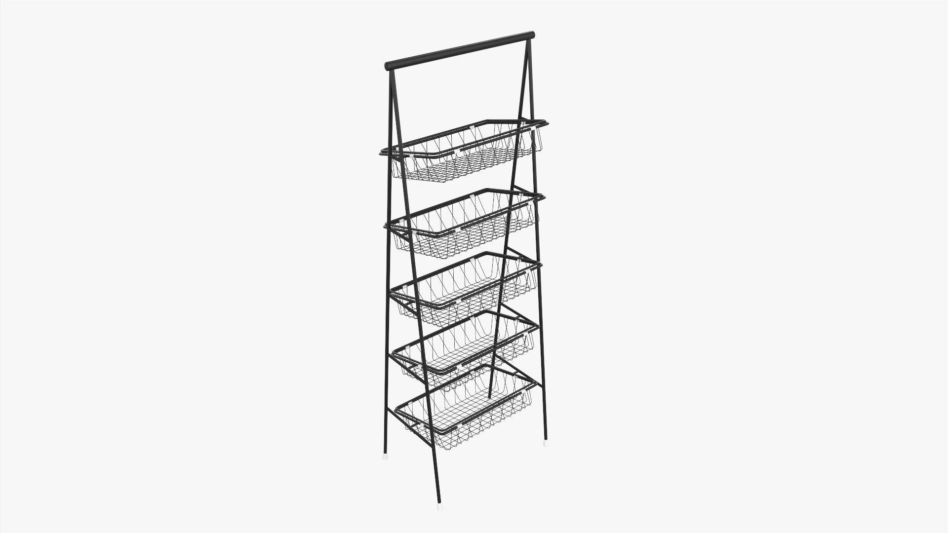 Tilted pane stand 5-tier 3D model_1