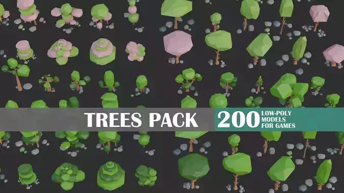 Low Poly Trees 4 seasons pack