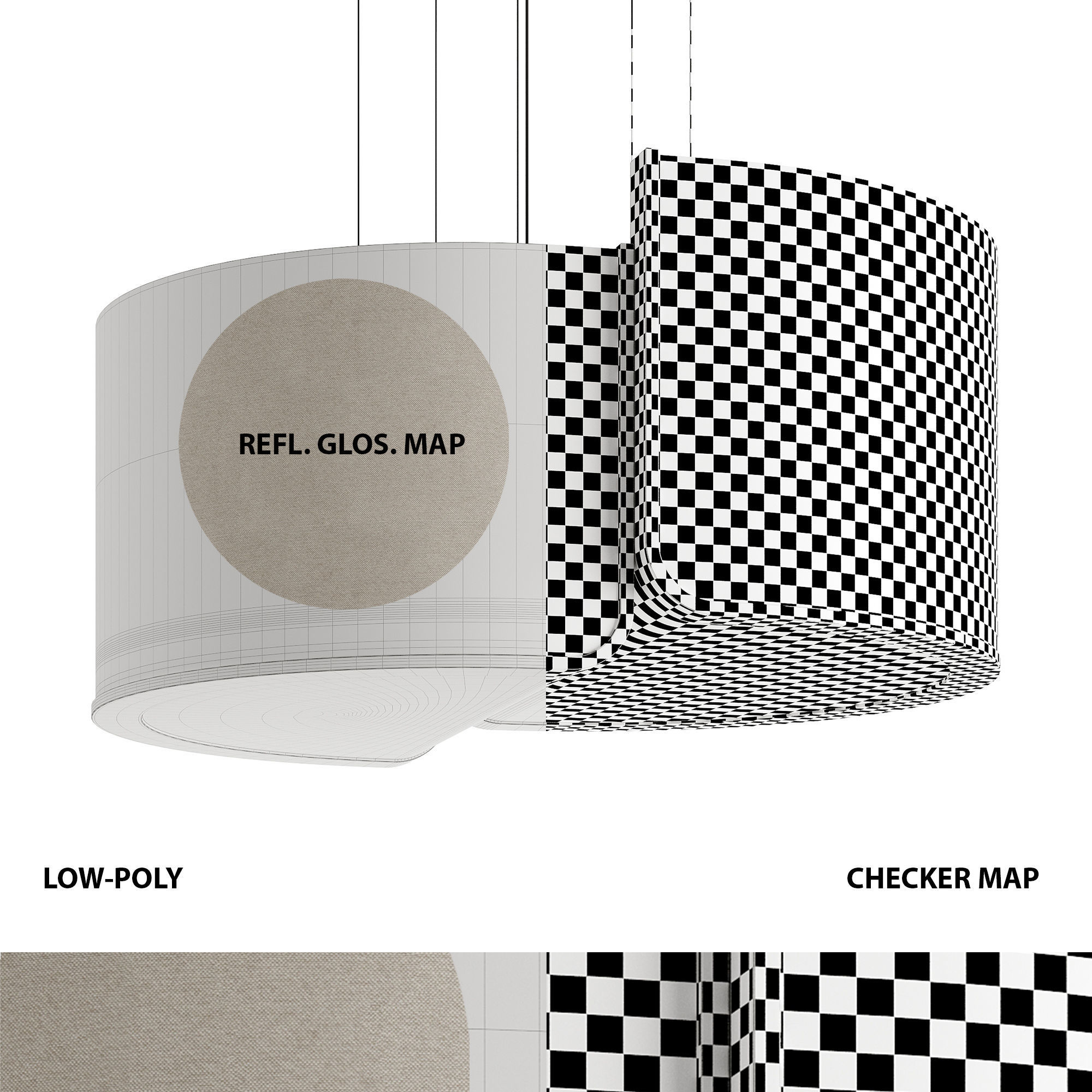 Fendi Heron CHANDELIER Low-poly 3D model_3