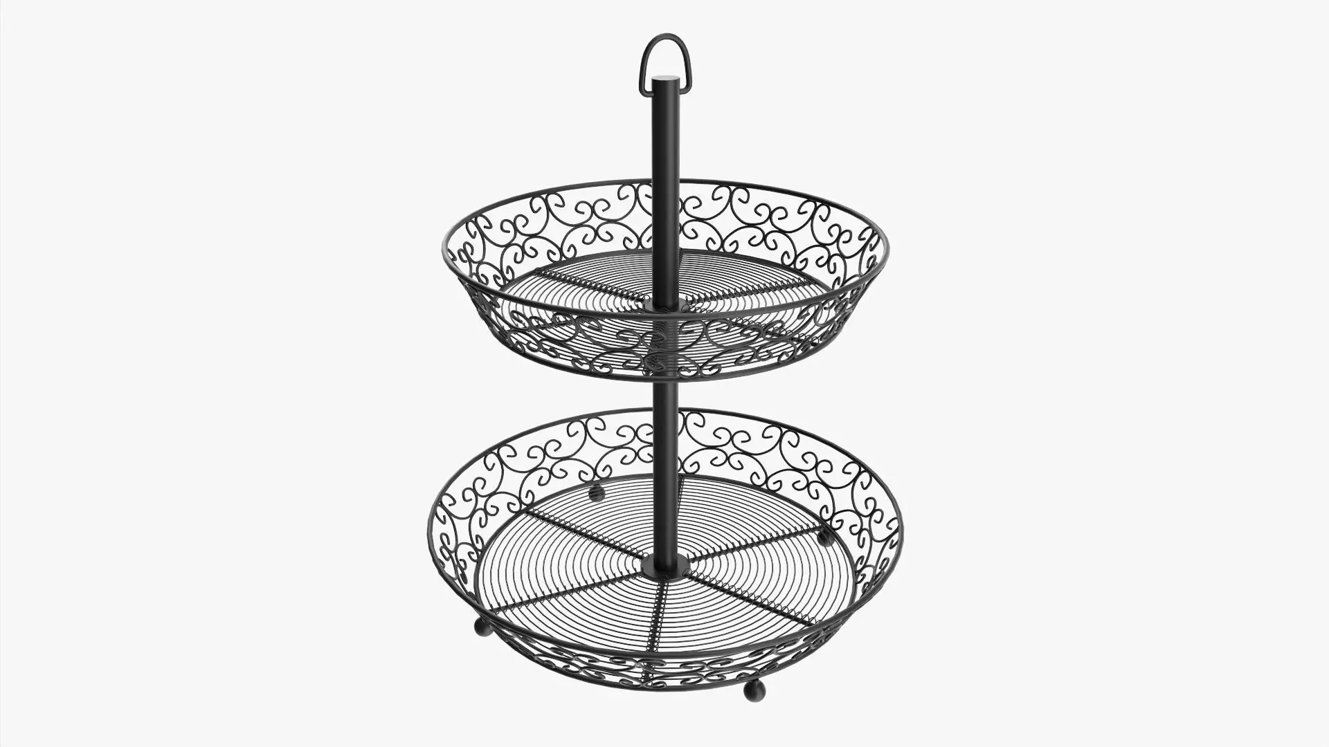 Two tier display basket with legs 3D model