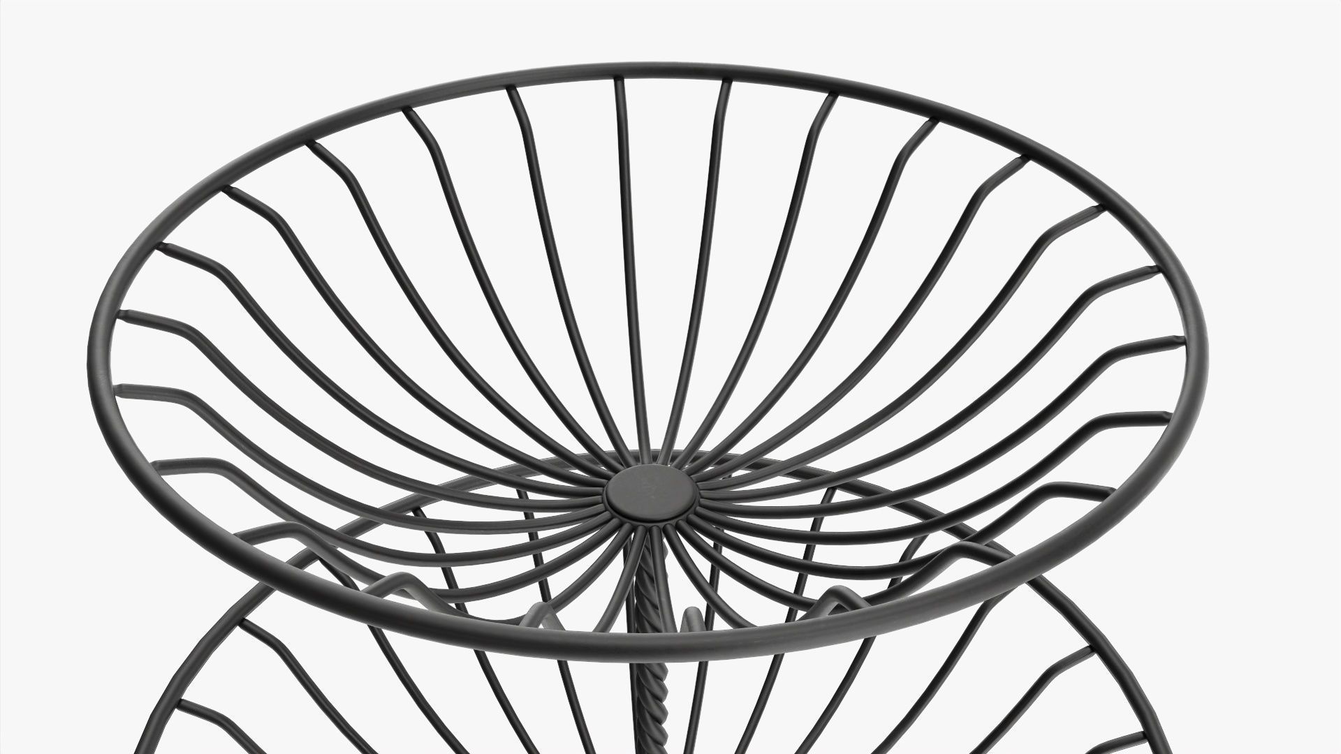 Two tier wire basket 3D model_1