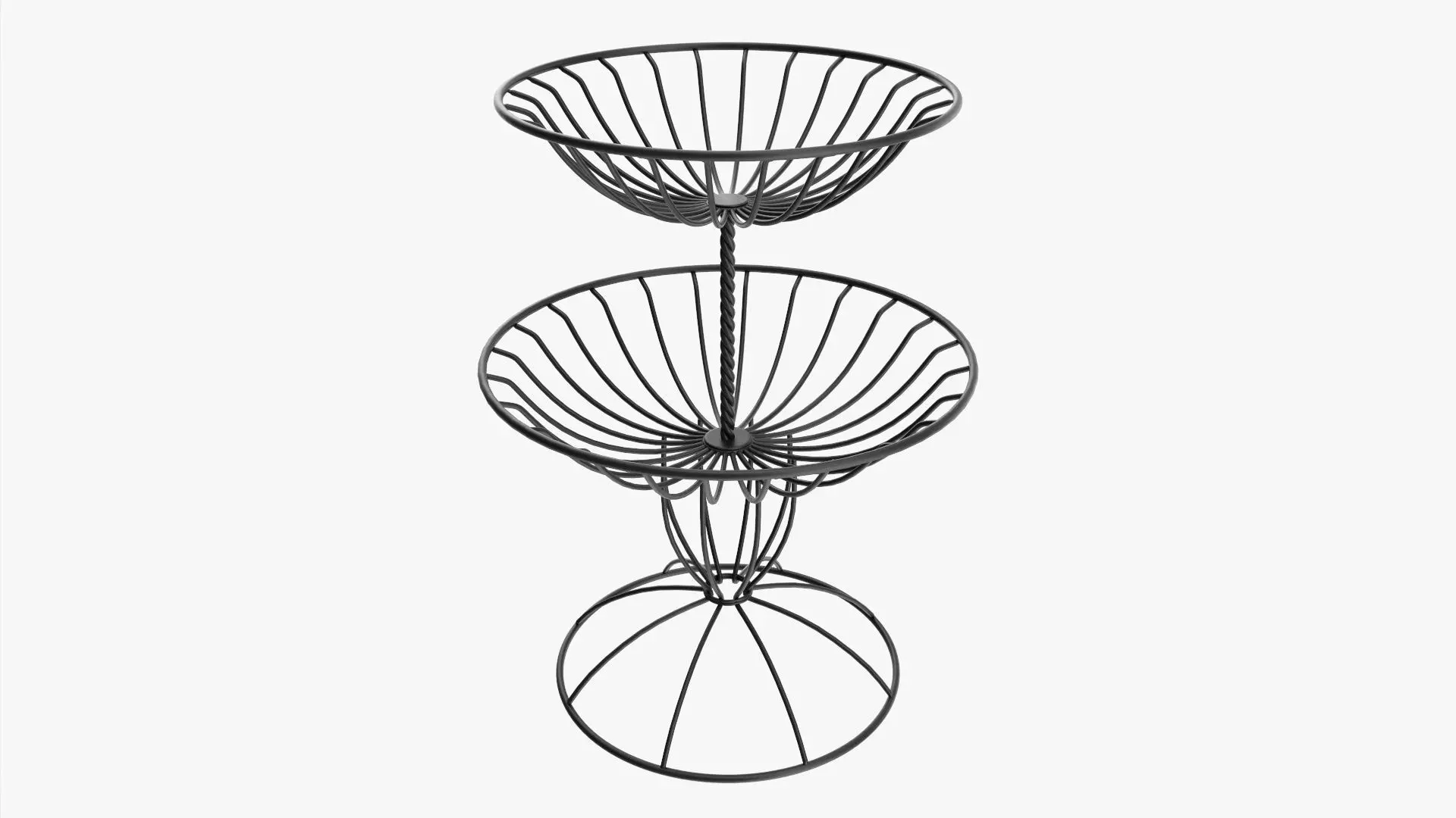 Two tier wire basket 3D model_0