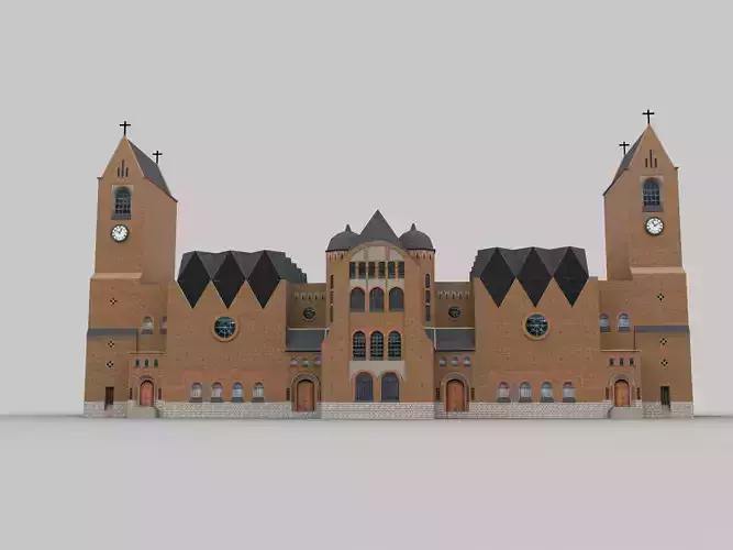 Church lowpoly2 Low-poly 3D model