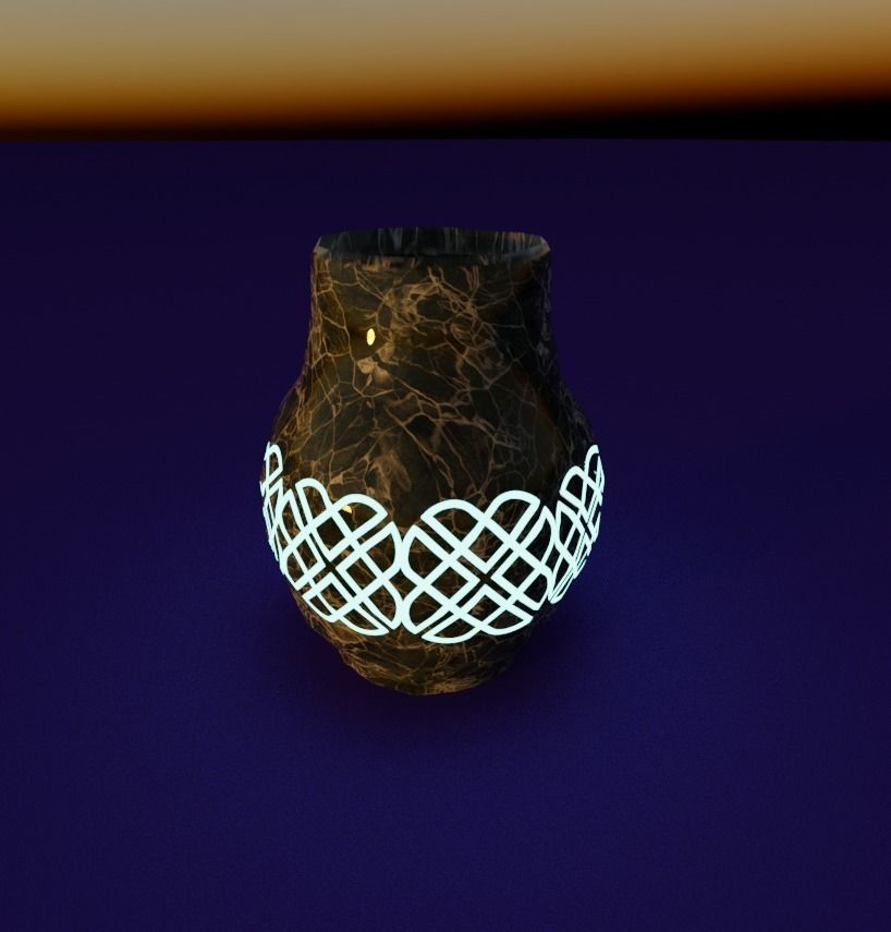Glowing Vase Low-poly 3D model_1