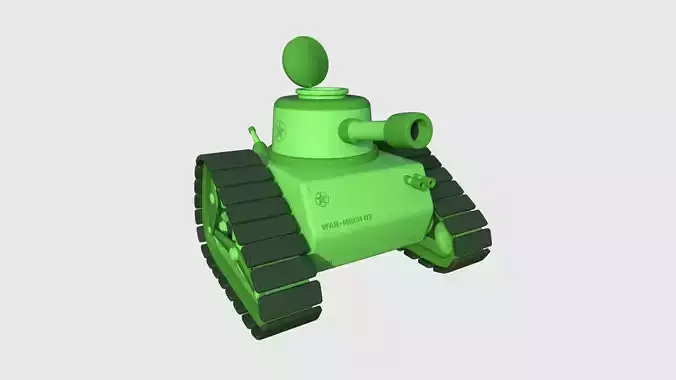 War Tank Cartoon A01 Green - Military Vehicle
