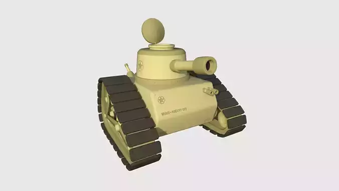War Tank Cartoon A02 Desert - Military Vehicle