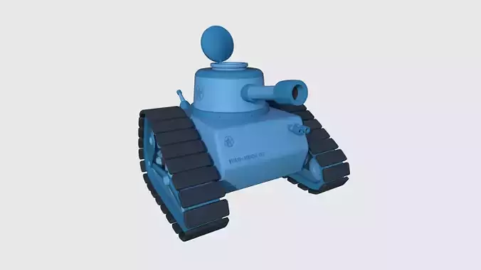 War Tank Cartoon A04 Blue - Military Vehicle