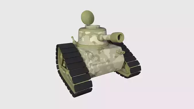 War Tank Cartoon A06 Desert Camouflage - Military Vehicle