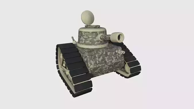 War Tank Cartoon A09 Digital Camouflage - Military Vehicle