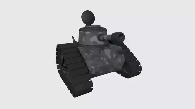 War Tank Cartoon A10 Black Camouflage - Military Vehicle