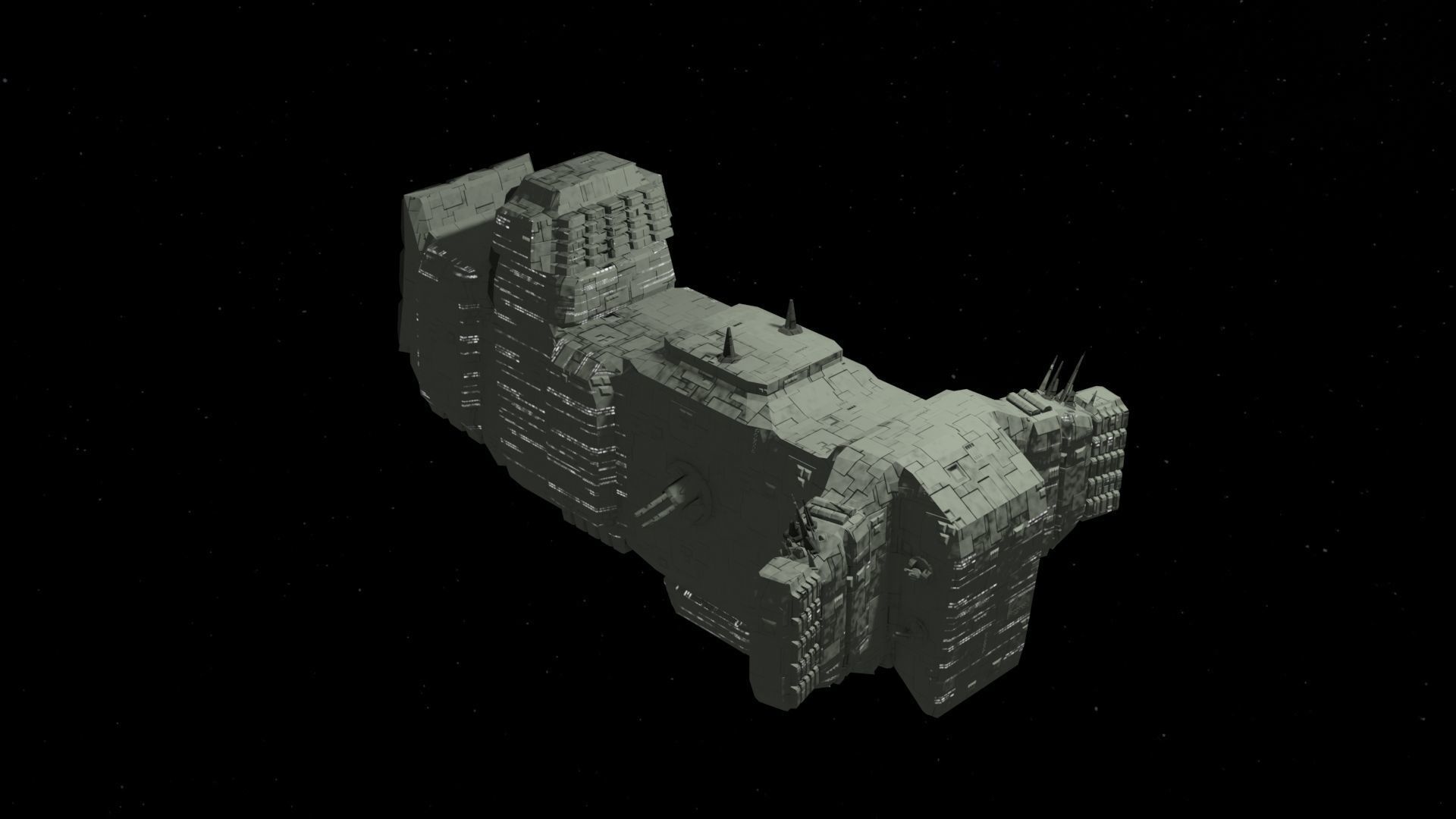 Future Spaceship No2 3D model_2