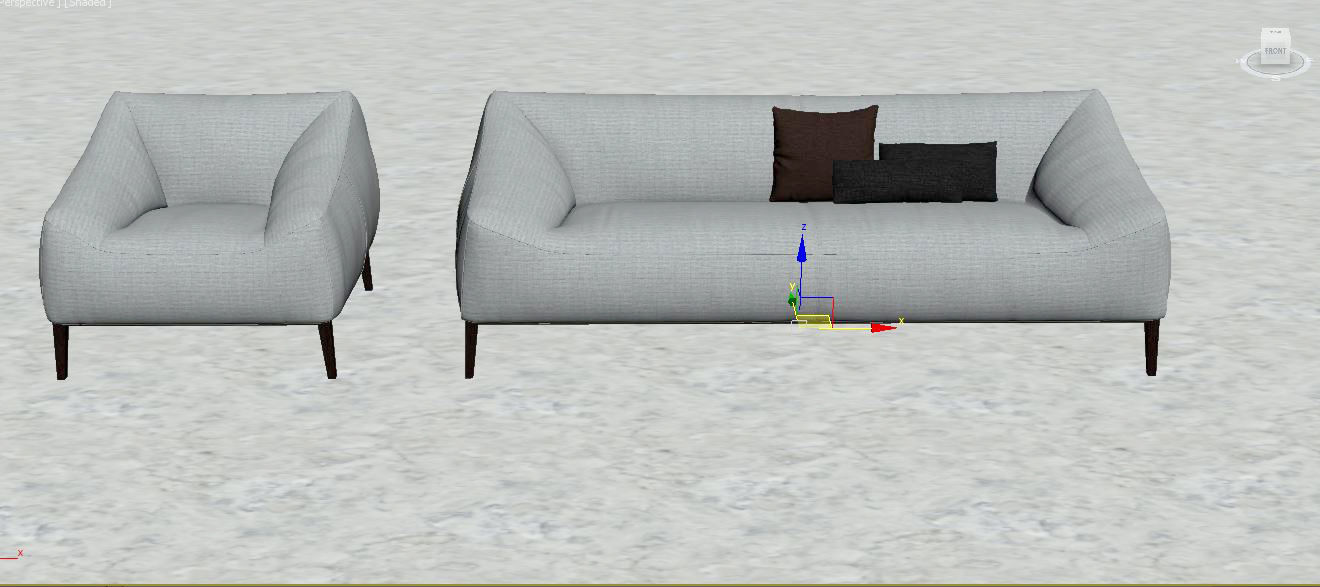Soft Fabric Sofa Full 3D model_2