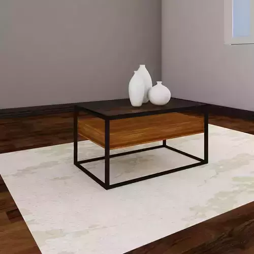  wood and iron coffe table