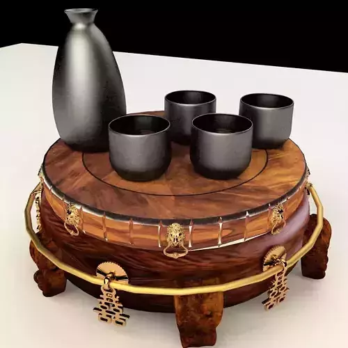 Chinese with display stand  with wine bottle 