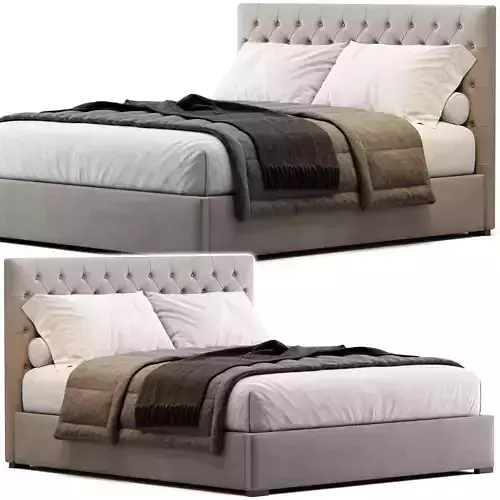 ADLER FABRIC DIAMOND-TUFTED BED