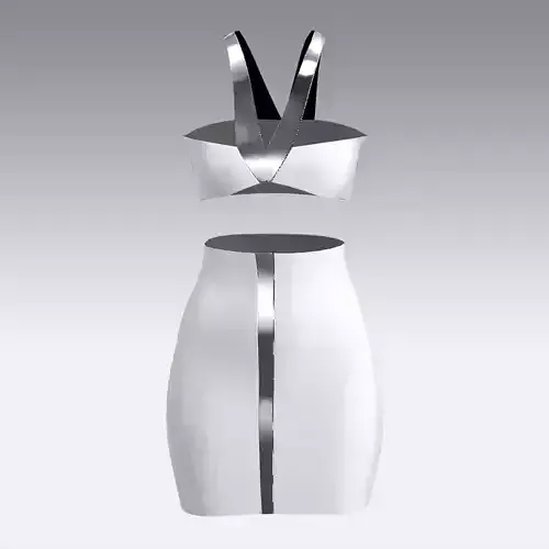 DRESS LOOK WHITE AND METALIC COLOR 