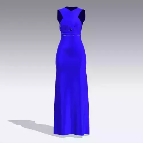 DARK BLUE DRESS LONG LOOK