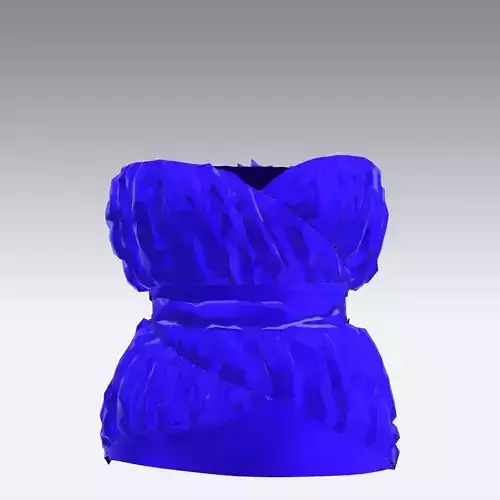 BLOUSE DARK BLUE DRAPED LOOK