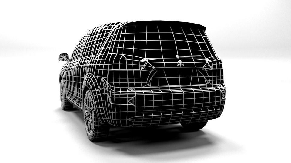 CITROEN C-CROSSER LOWPOLY Low-poly 3D model_3