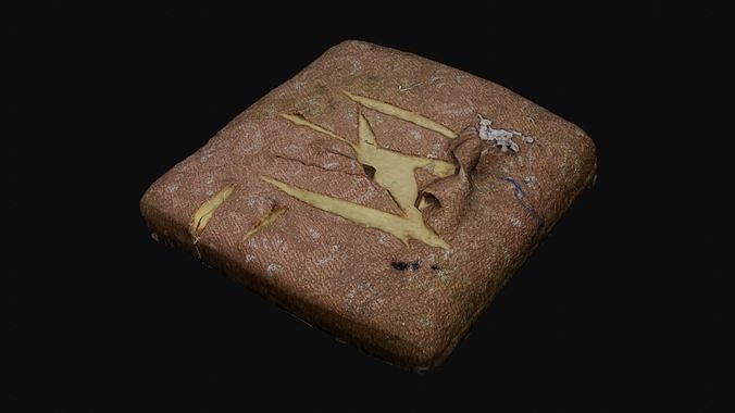 Torn pillow Free low-poly 3D model